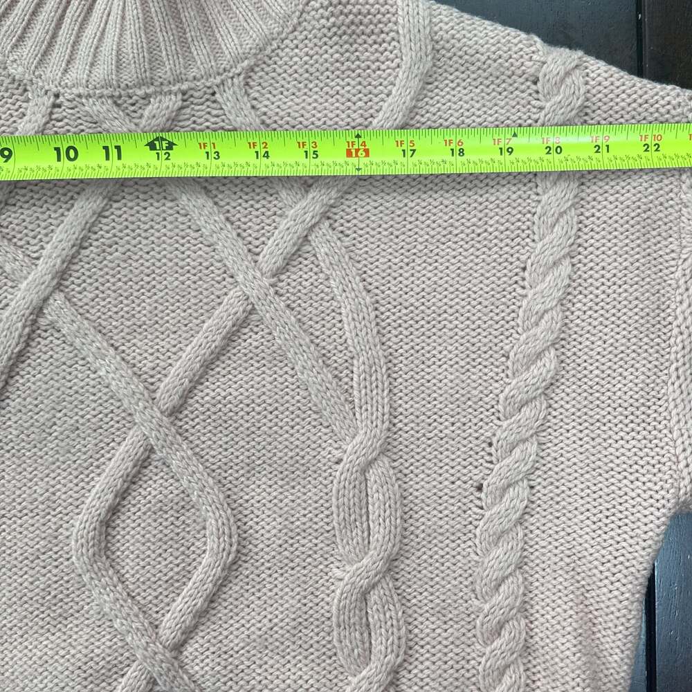 Women's GAP Long Sleeve Blush Pink Cable High Neck Mock Sweater Size L - Picture 8 of 10